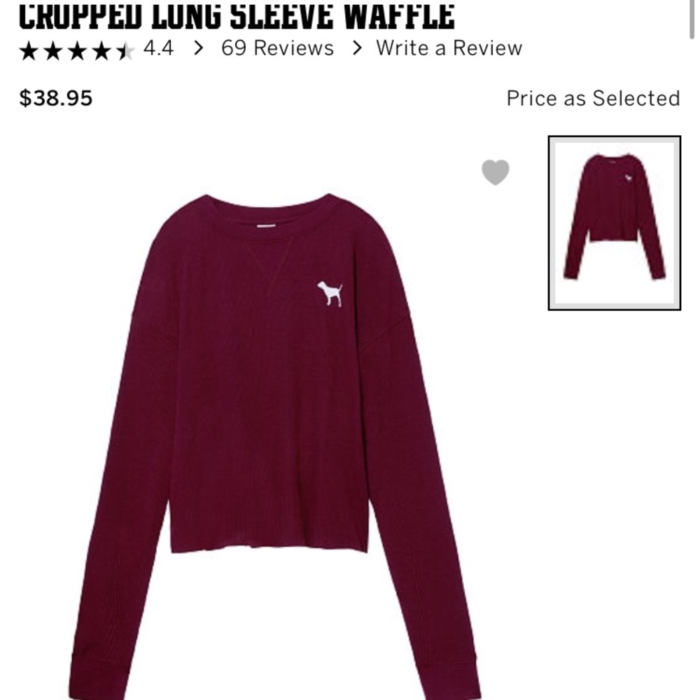 PINK waffle cropped top